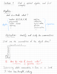 Lecture 1: What is Abstract Algebra? First Examples