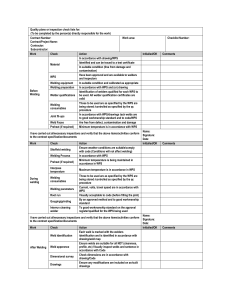Welding Quality Inspection Checklist