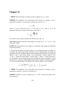 Chapter 21: Electrostatics Problems & Coulomb's Law