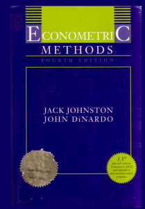 Econometric Methods Textbook by Johnston & Dinardo