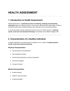 Health Assessment: Introduction, Characteristics, & Age Groups