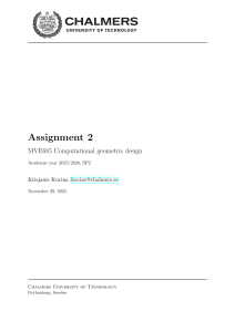 Assignment 2: Computational Geometric Design