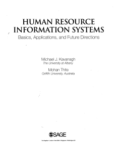 Human Resource Information Systems: Basics, Applications, Future
