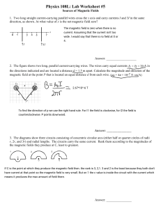 Physics Lab Worksheet: Magnetic Fields