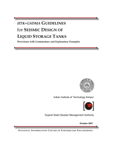 IITK-GSDMA Guidelines: Seismic Design of Liquid Storage Tanks