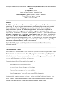 Strategies for Mbula Economy Empowerment: Adamawa State, Nigeria