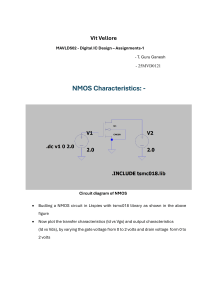 Digital IC Design Assignment: NMOS & CMOS Characteristics