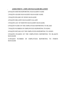 SQL Assignment: Employee Manager Relations