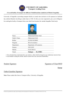 University of Sargodha Transport Availing Form