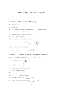Probabilidad y An&aacute;lisis de Datos - Introducci&oacute;n y Muestreo
