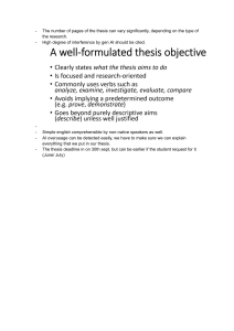 Well-Formulated Thesis Objective Guide