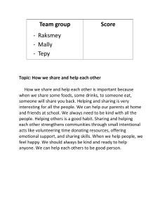 How We Share and Help Each Other: Team Project Essay