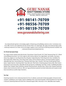 Shuttering Store, Scaffolding & Shuttering Materials on Rent Hire in Ludhiana, Punjab, India +91-98141-70709, +91-98556-70709, +91-98159-70709 https://www.gurunanakshuttering.com