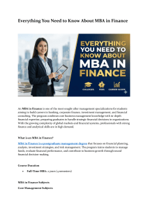 Everything You Need to Know About MBA in Finance