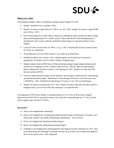 Simple1 Hovedbudget 2023 Opgave