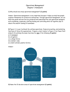Operations Management Chapter 1 Homework Answers