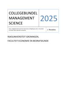 Management Science 2025: Collegebundel RUG