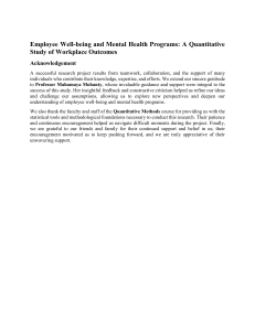 Employee Well-being & Mental Health Programs: Quantitative Study