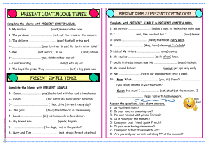 Present Simple vs Present Continuous Exercises
