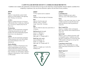 Camp Fuller Honor Society Candidate Requirements
