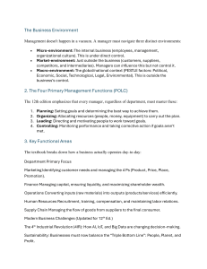 Business Environment & Management Fundamentals