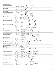 Organic Chemistry Reactions Reference Sheet