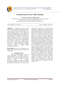 Portable Electric Power Tiller Machine Design Research