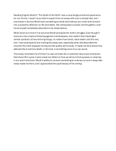 Reflection on Virginia Woolf's 'The Death of the Moth'