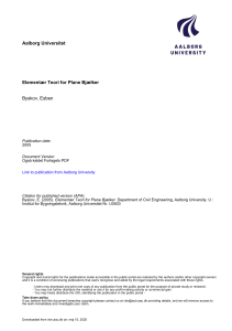 Element&aelig;r Teori for Plane Bj&aelig;lker - Aalborg Universitet