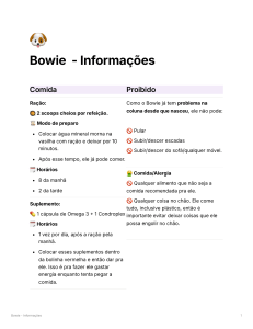 Guia de Cuidados para Cachorro Bowie