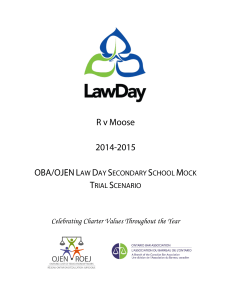 R v Moose Mock Trial Scenario 2014-2015