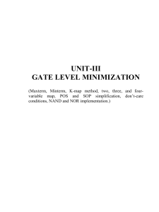 Gate Level Minimization: K-Map, SOP, POS Techniques
