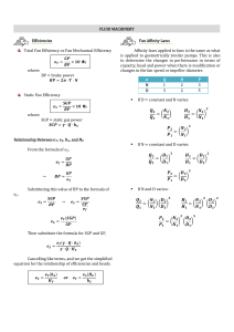 Fluid Machinery: Fan Efficiencies & Affinity Laws