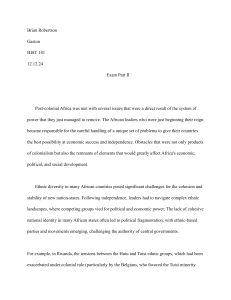 Post-colonial Africa: Challenges and Leaders