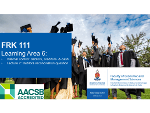 FRK 111: Debtors Reconciliation Question