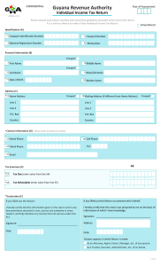 Guyana Revenue Authority Individual Income Tax Return Form