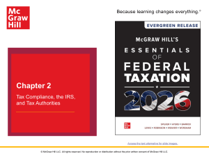 Chapter 2: Tax Compliance, IRS, Tax Authorities