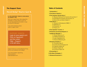 Capstone Simulation Guide: Sensor Manufacturing Strategy