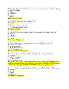 IV Fluids Quiz: Hypertonic, Hypotonic, Isotonic