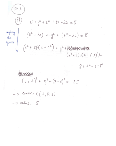 Chapter 12.1: Spheres & Vector Projections Math Problems