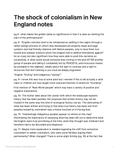 Colonialism in New England Notes: Historical Analysis