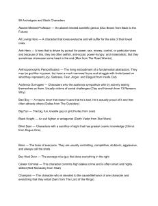 99 Archetypes and Stock Characters