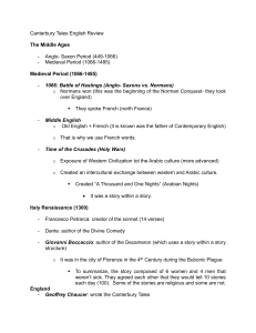 Canterbury Tales English Review: Middle Ages & Chaucer
