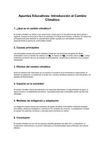 Introducci&oacute;n al Cambio Clim&aacute;tico: Apuntes Educativos