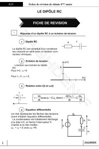 Fiche de r&eacute;vision : Le dip&ocirc;le RC (4&egrave;me ann&eacute;e)