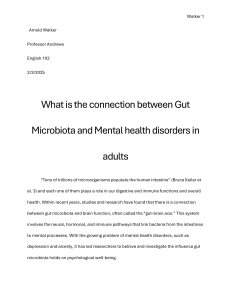 Gut Microbiota and Mental Health: The Gut-Brain Axis Connection