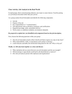 Job Analysis Activity: Real-World Job Posting Analysis