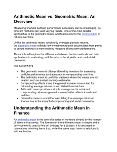 Arithmetic Mean vs. Geometric Mean: Financial Overview