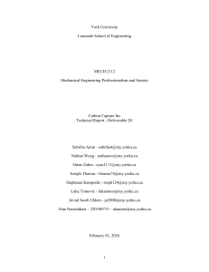 York University MECH 2112 Carbon Capture Inc Technical Report