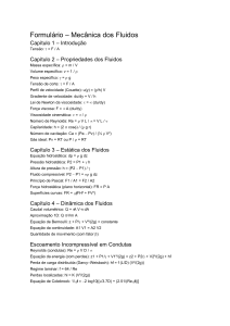 Formul&aacute;rio de Mec&acirc;nica dos Fluidos